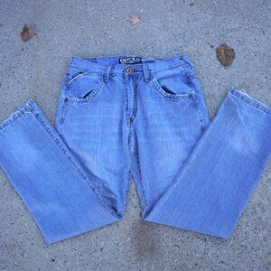 Vintage Enyce Jeans W34 100% Cotton Straight Leg Y2K Streetwear Embroidered